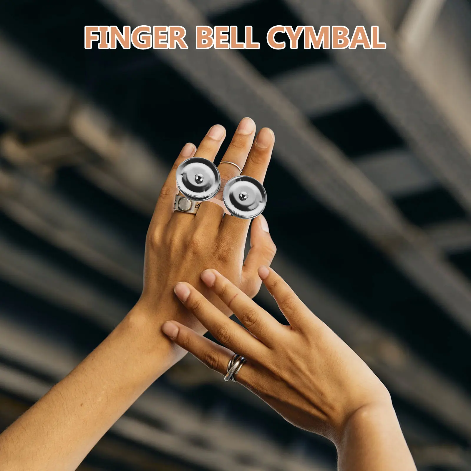 

Mini Finger Cymbal Solid Wood Steel Jingle Portable Handheld Percussion Instrument For Kids Adults Drum Guitar Dance Accessory