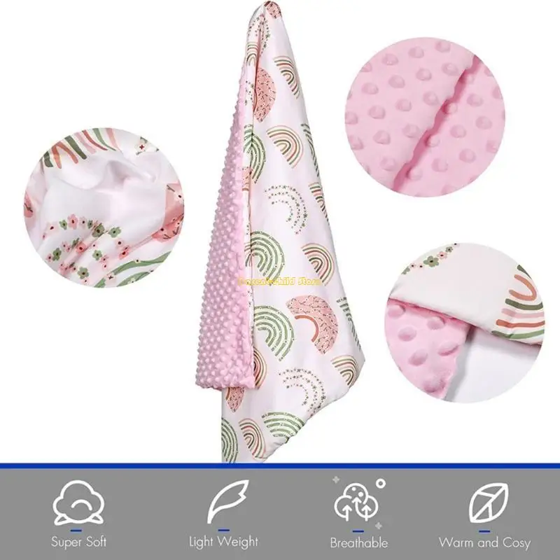 WXTD Soft Plush Baby Blanket مع دعم منقطة خفيفة الوزن Baby Minky بطانية