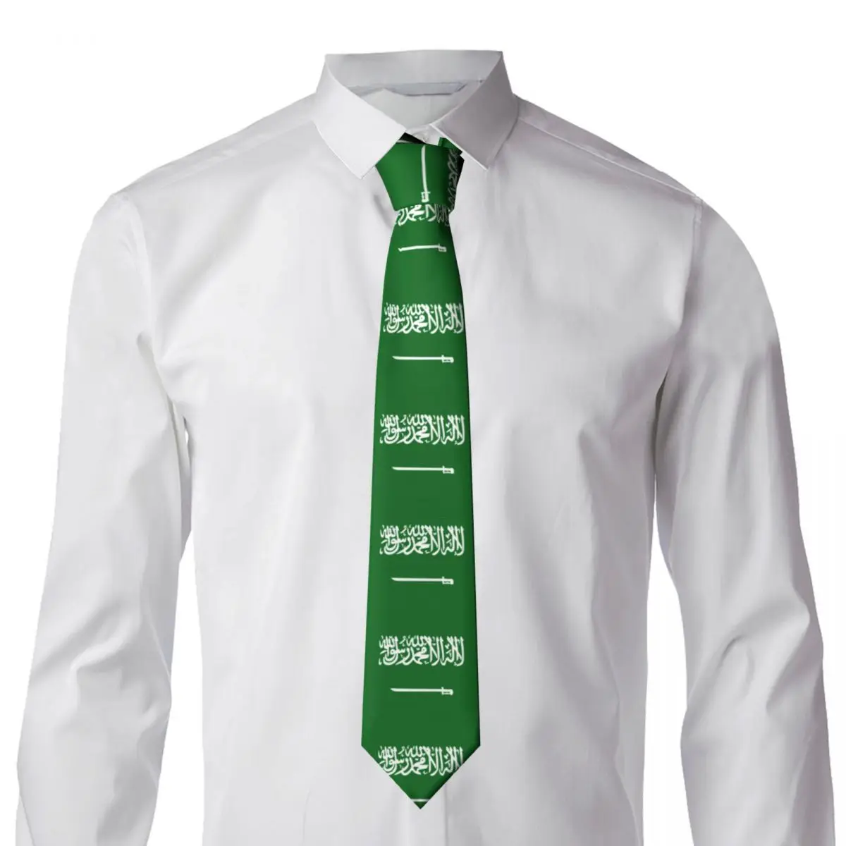 Fashion Flag Of Saudi Arabia Tie for Office Customized Mens Necktie