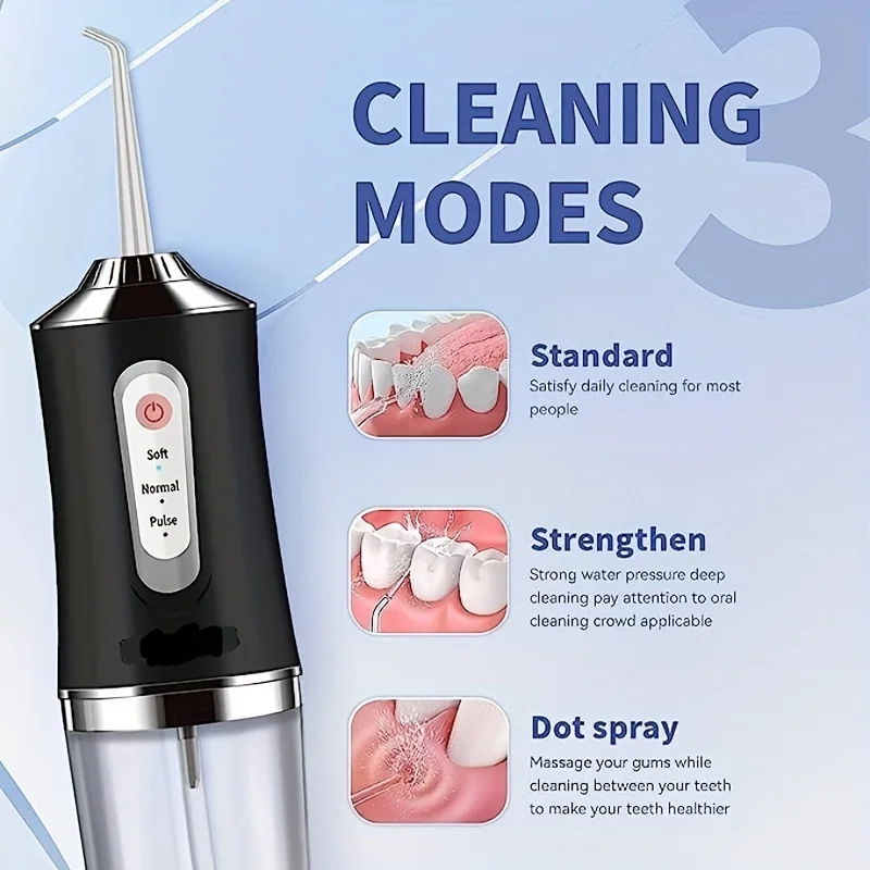 Teeth Irrigator Waterproof Teeth Washer Mini Teeth Irrigator Dental Calculus Remove Residue Whitening Teeth Washing Machine Bla