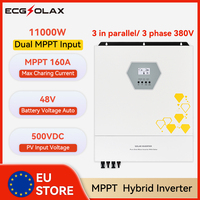 ECGSOLAX 11KW Solar Hybrid Inverter 220V 48V With Dual MPPT 160A Charge Controller Off-grid Solar Inverter BMS Parallel 3 Phase