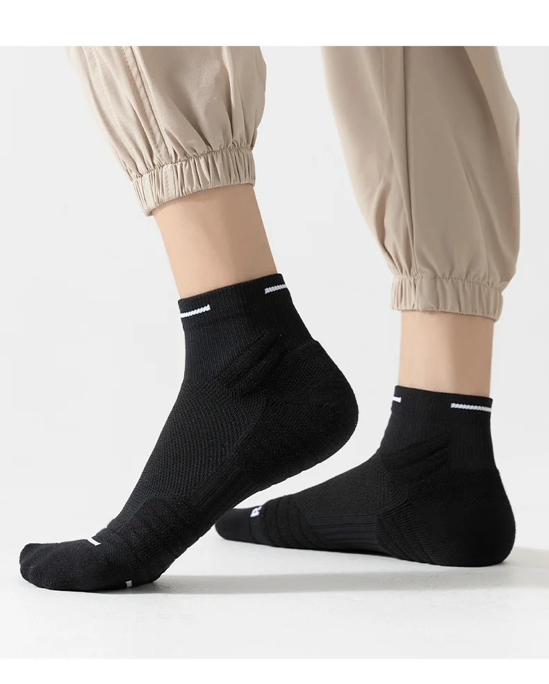 2 Pares - Calcetines Deportivos para Hombre, con Amortiguación Media, Suela Gruesa de Rizo, para Maratón, Baloncesto, Bá