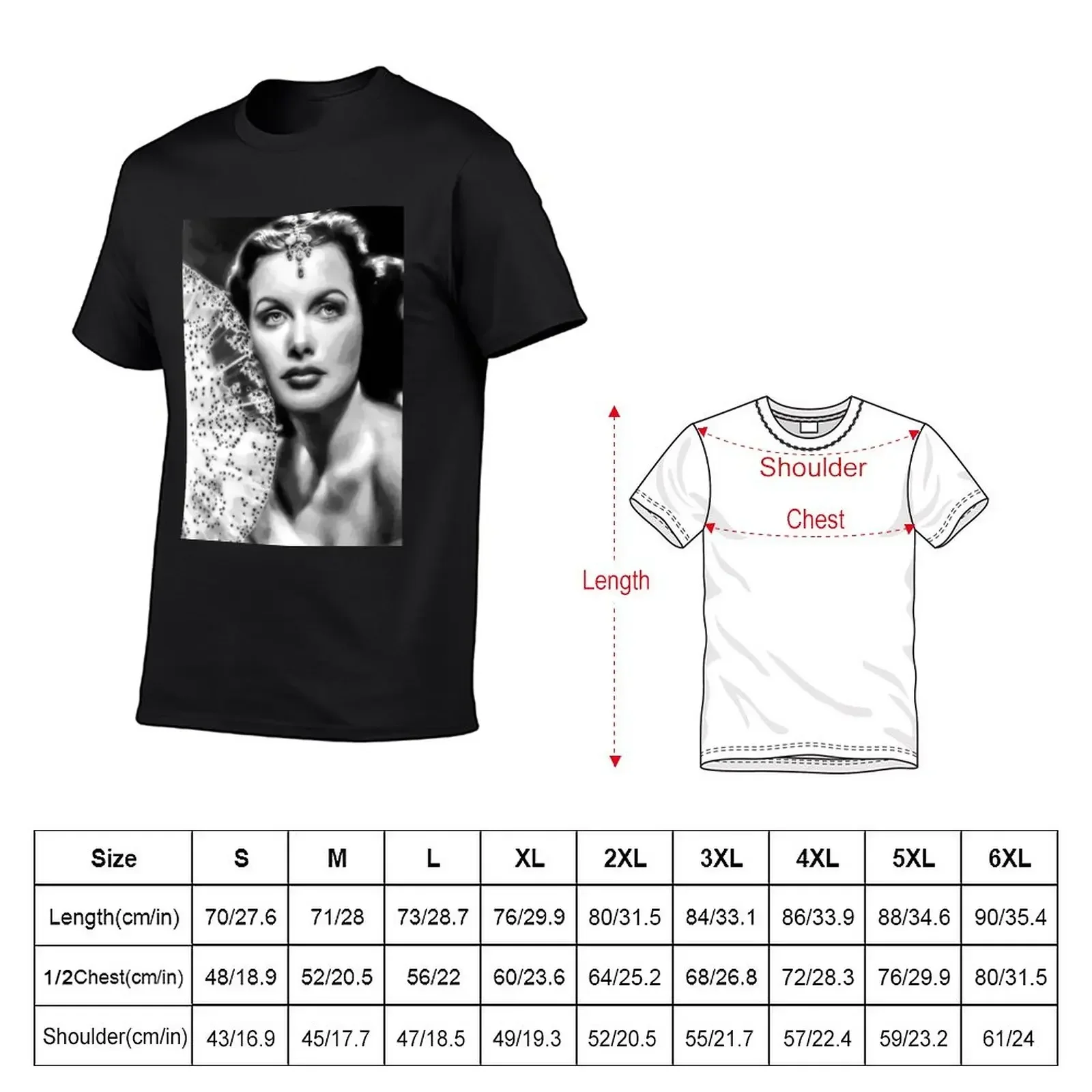 Vintage Hedy Lamarr Oil Painting T-Shirt Blouse vintage mens graphic t-shirts big and tall