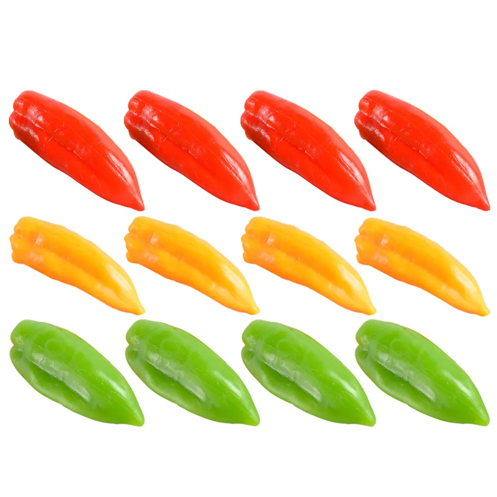 

12 Pcs Artificial Pepper Simulation Peppers Simulated Chili Mini Fake Ornament Model Decoration Decorations