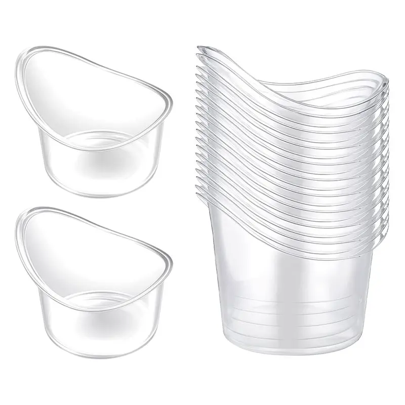 A21Q -50Pcs Eye Wash Cup Eye Care Tool Rinse And Flush Kit Disposable Portable Plastic Measuring Cup For Travel Cleaning, 5Ml