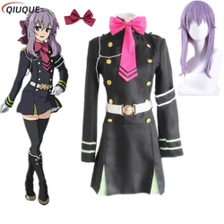 Anime Seraph of the end Cosplay Shinoa Hiiragi Cosplay Costume Wig Hairpins Gloves For Women Owari no Seraph Halloween Costumes