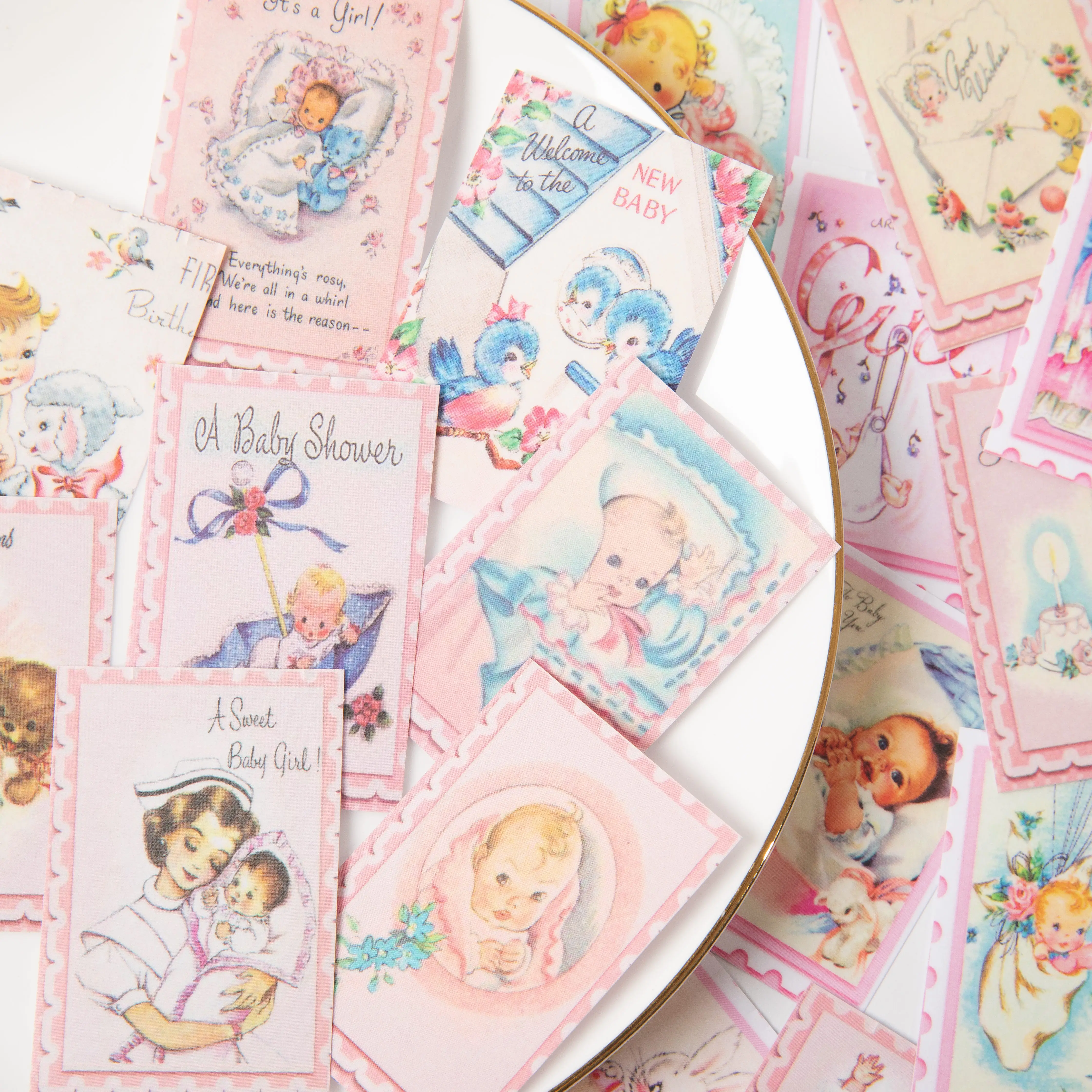 50PCS Vintage Kids Stickers DIY Scrapbooking Junk Journal Collage Phone Diary Album Happy Plan Gift Seal Decoration