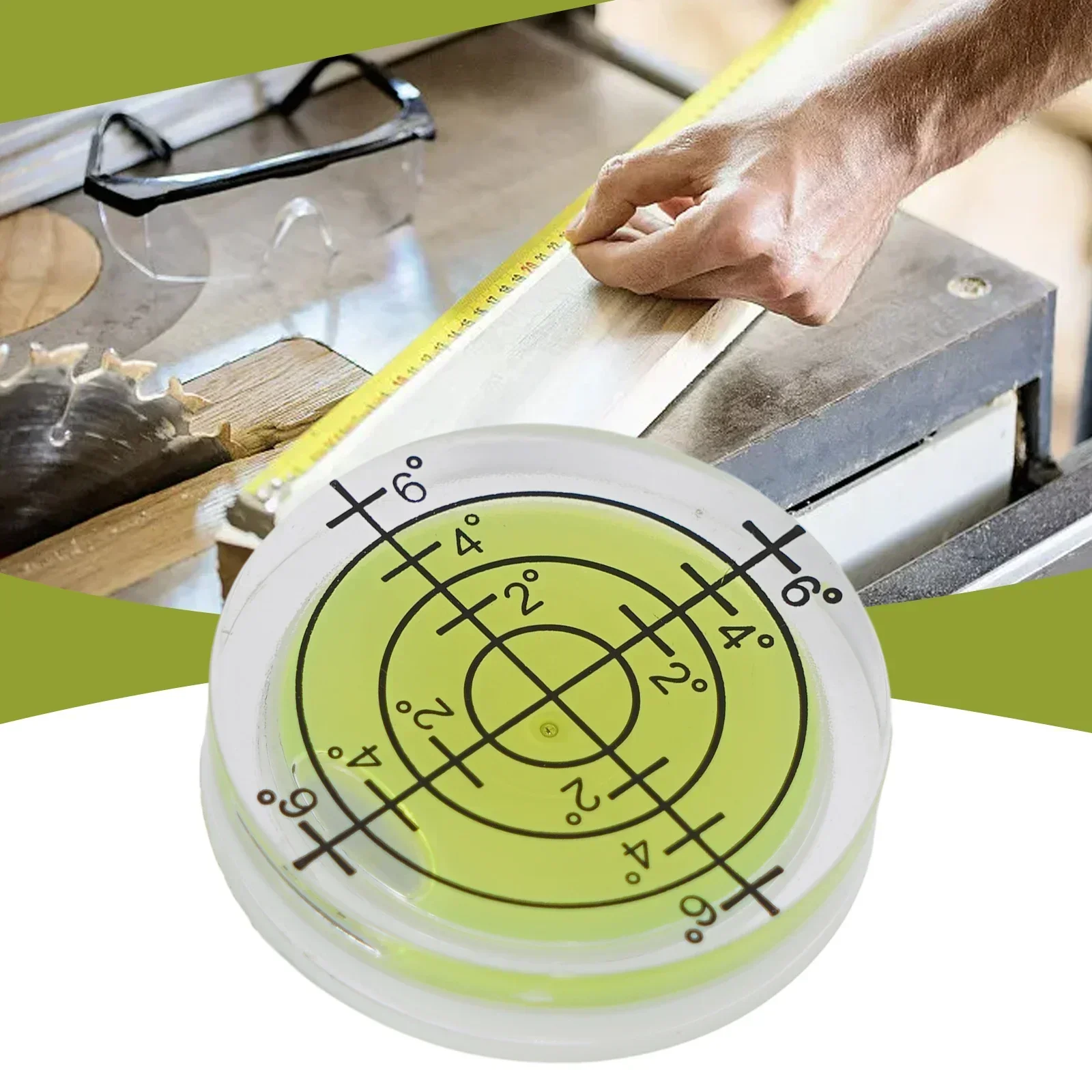 Precision Bubble Level Round Circular Measuring Kit Mini Spirit Level Bull Eye Horizontal 1.26 * 0.28Inches/Accuracy 20°-30°