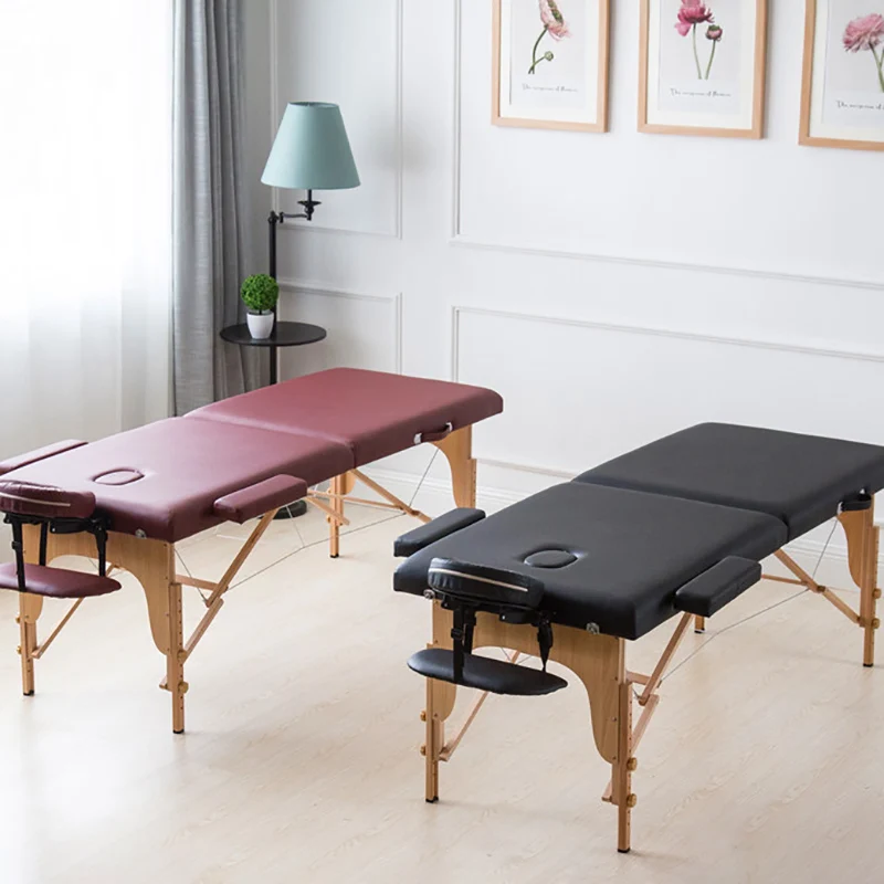 Height Adjustable Massage Beds Folding Reinforcement Massage Bed Portable Home Beauty Beds Examination Bed