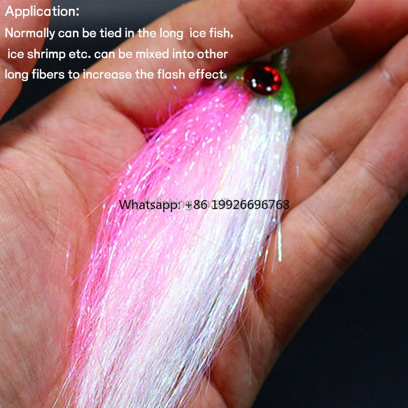 

8cm/3.15" Long Ice Dubbing Synthetic Fibers Baitfish Streamer Fly Fishing Flash Thin Ice Wing Saltwater Fly Tying Material facto