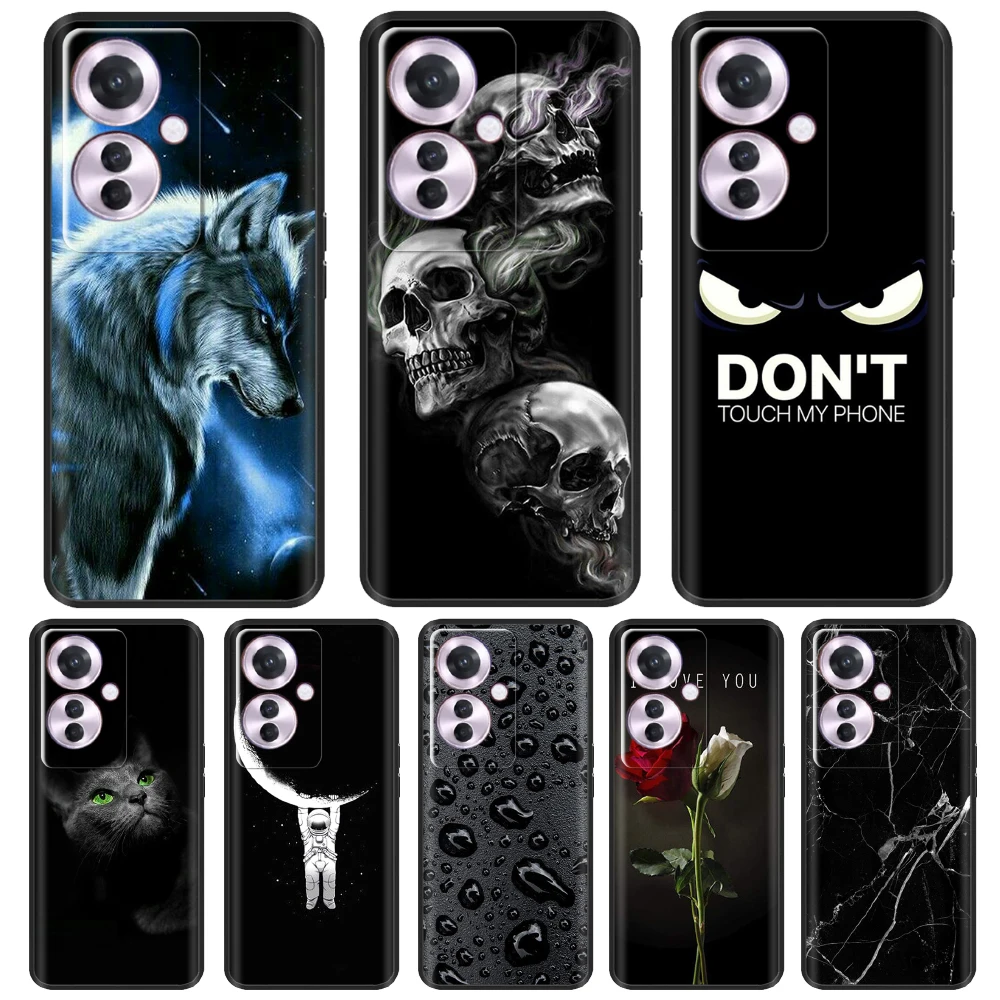 Voor Oppo Reno 11f Case Cool Skull Wolf Telefoon Siliconen Backcover Funda Voor Oppo F25 Pro Reno11 F Hoesjes Beschermende Shell Capa 'S