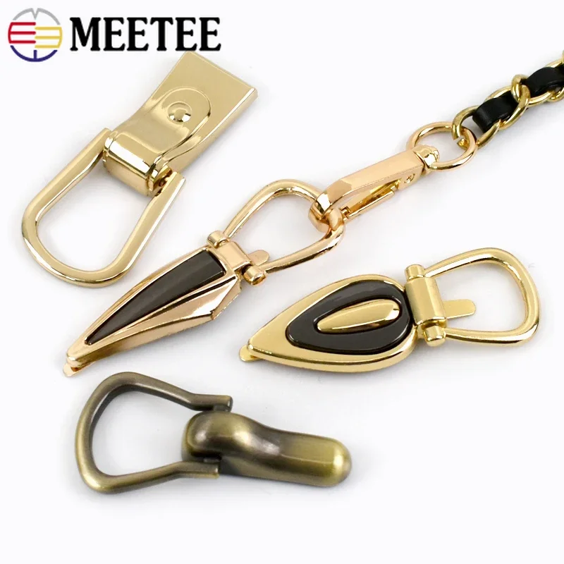 2/4/10Pcs Meetee D Ring Metal Side Clip Buckle Handbag Connector Clasp Bag Strap Leather Chain Hanger Hook Clamp DIY Accessories