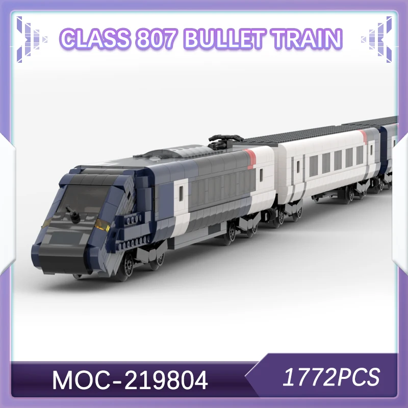 

MOC- 219804 Строительные блоки для пулевидного поезда класса 807, сборка городских транспортных средств, модели поезда, образовательный подарок, 1772 шт.