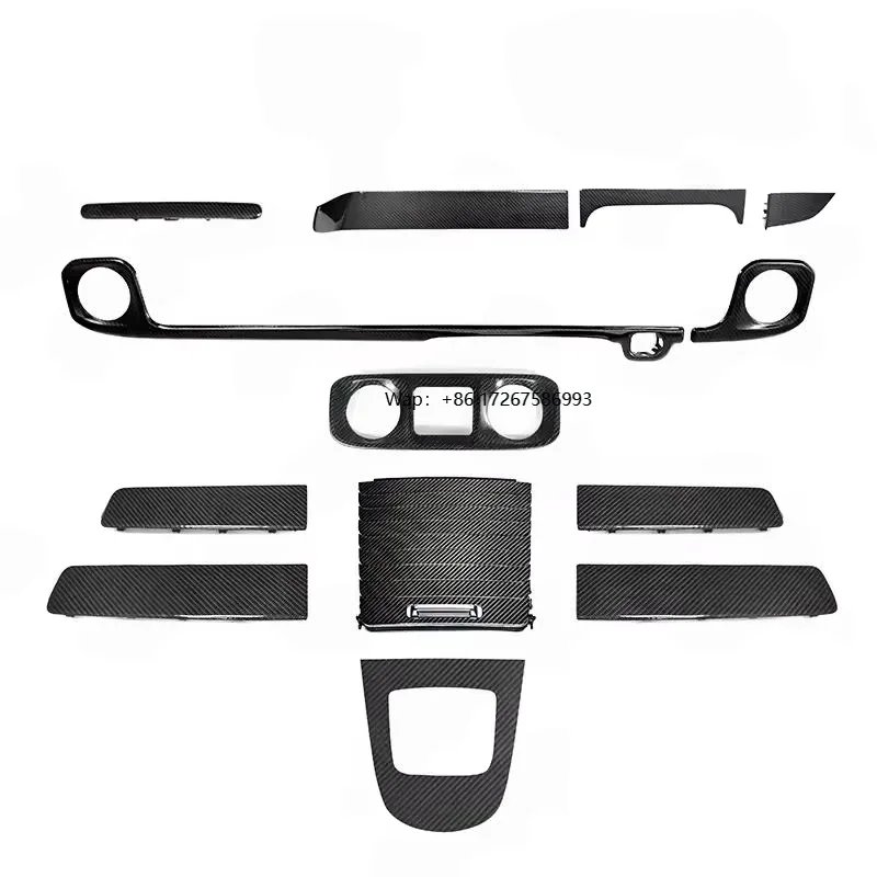 

New Arrival Luxury 13-Piece Interior Part Set W465 Dry Carbon Fiber Dashboard Cover Center Control Cover Glossy for G63 G500