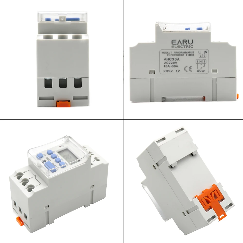 THC 15A 30A New Type Din Rail 2 wire Weekly 7 Days Programmable Digital TIME SWITCH Relay Timer Control AC 12V 24V 48V 220V 230V