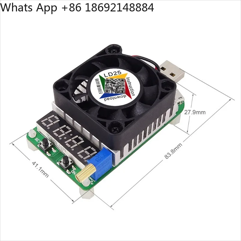 RD25 USB Electronic Load, Digital Voltage Current Meter, Battery Aging Tester, Adjustable Resistor