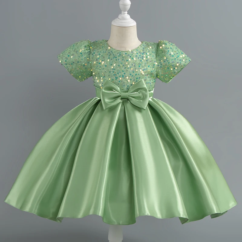 Baby Girls Christmas Dress Sequin ShortSleeve Party Dress Birthday Toddler Dress Wedding Princess Dress for Kid Girl Luxury Cown view 6