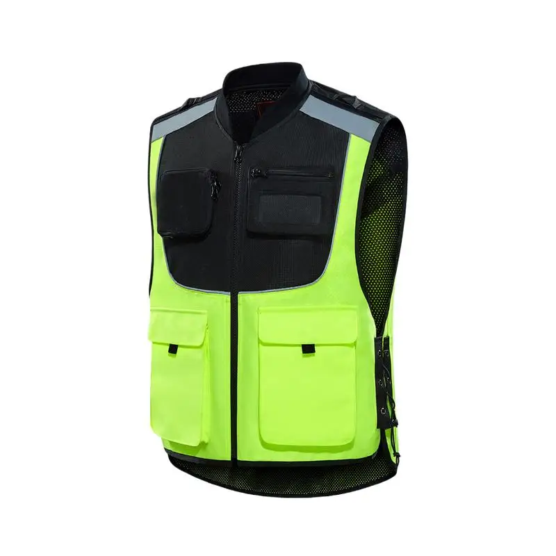 

Reflective Motorcycle Vest High Visibility Safety Vest Running Vest With Multiple Pockets Adjustable Construction Vest