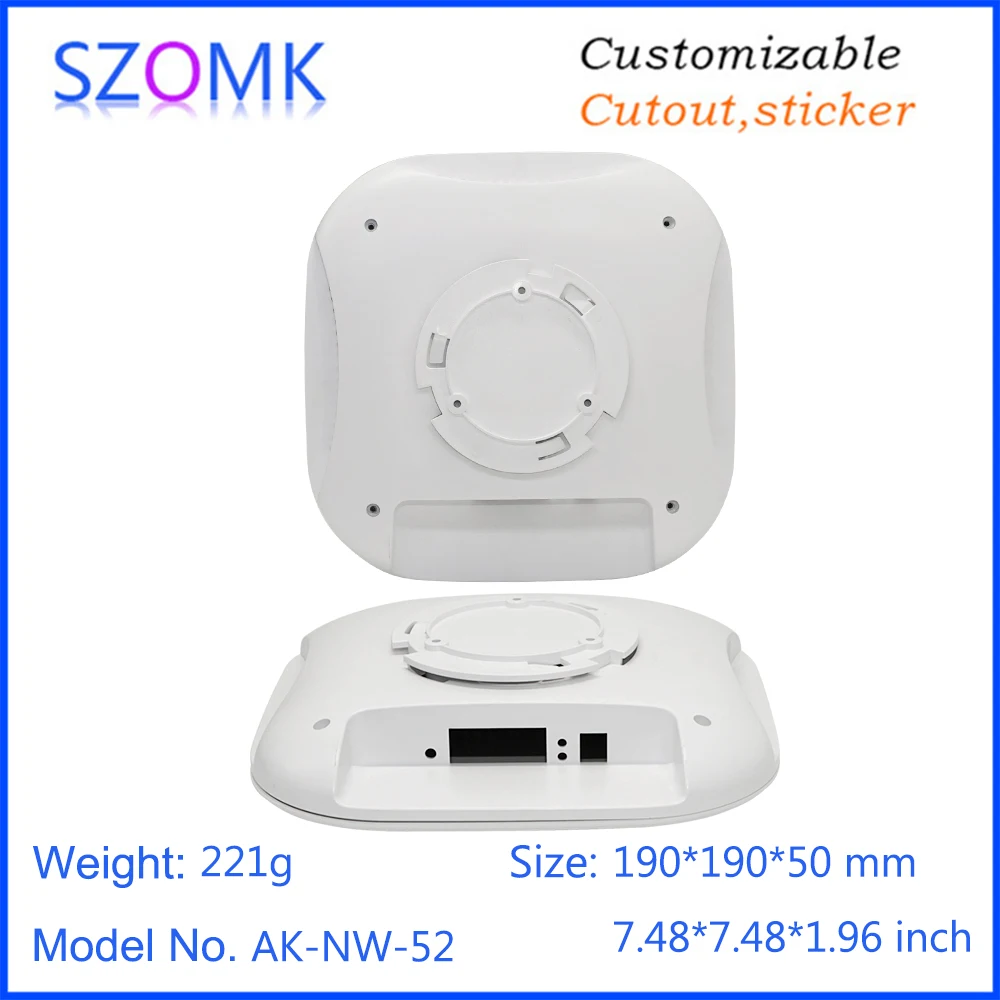 1 piece 190*190*50mm szomk ceiling abs plastic IOT instrument enclosure wirelesss smart home router plastic housing device case