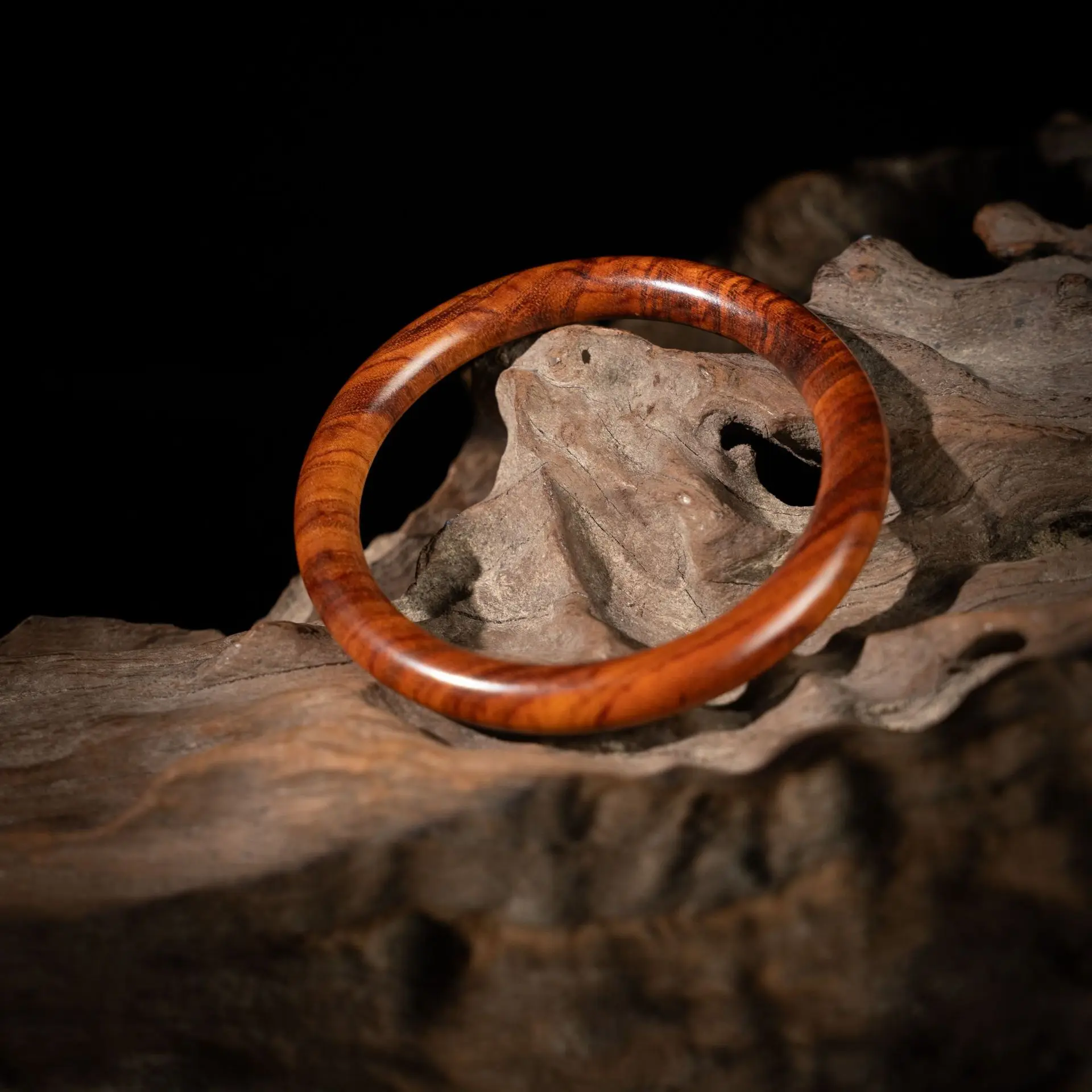 Traditional Chinese Fengshui Thunder Struck Jujube Wood Bangle Lucky Blessing Good Fortune Unisex Solid Wooden Bracelet Multiple
