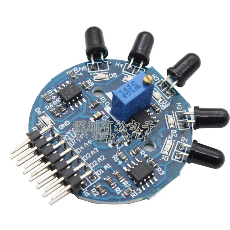 Five-way Flame Sensor Module Analog and Digital Dual Output Fire Extinguishing Robot