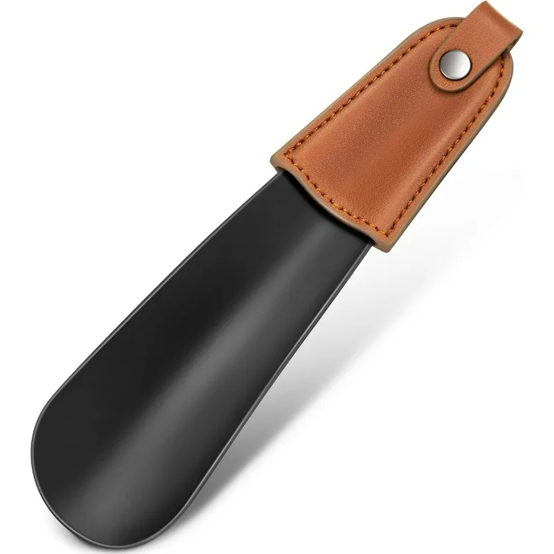 لبيسة حذاء معدنية، مقبض جلدي مقاس 6.7 بوصة، لبيسة حذاء قصيرة من الفولاذ المقاوم للصدأ، مناسبة لكبار السن والحوامل. #6