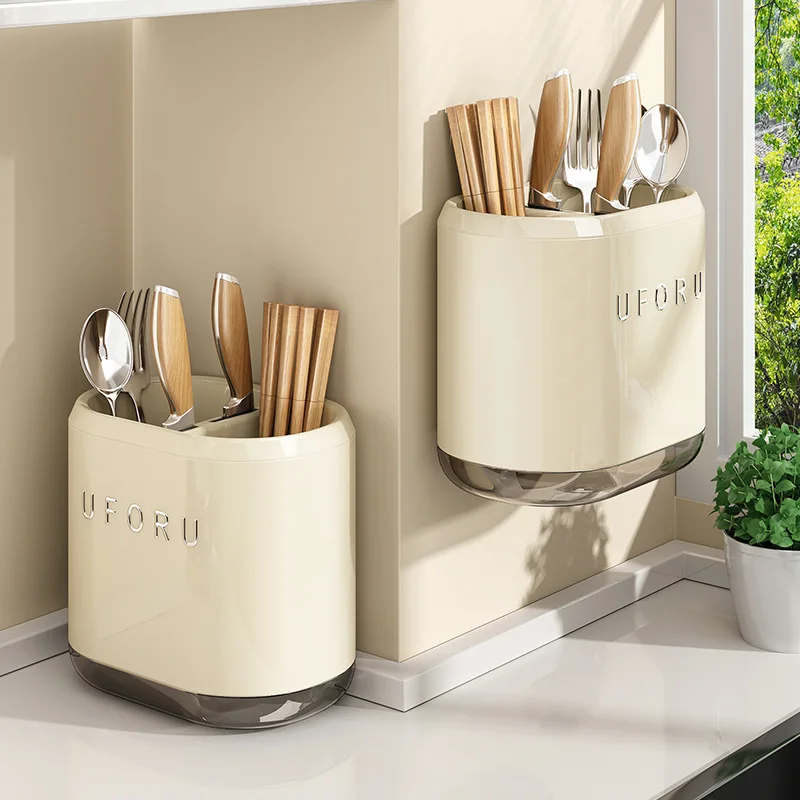 

LMM high-end new chopstick cartridge storage box wall-mounted household kitchen express spoon