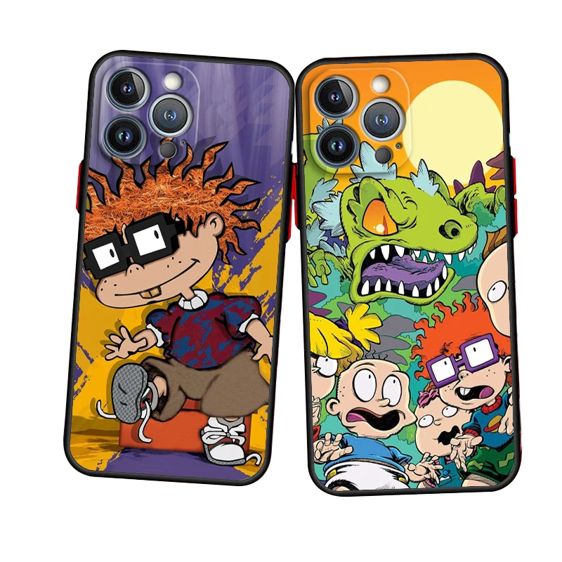 Cartoon boy Rugrat For iPhone 15 14 13 12 Mini 11 XS Pro Max X XR 8 7 6 Plus Frosted Translucent Phone Case Cover