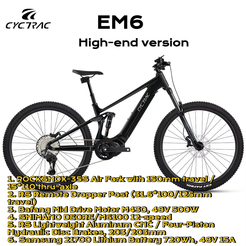 TWITTER EM6 Electronic shifting OX EDS-12S Bafang Motor M430-48V500W750W 12S Full Suspension Aluminum Alloy Mountain Bike e bike image 17