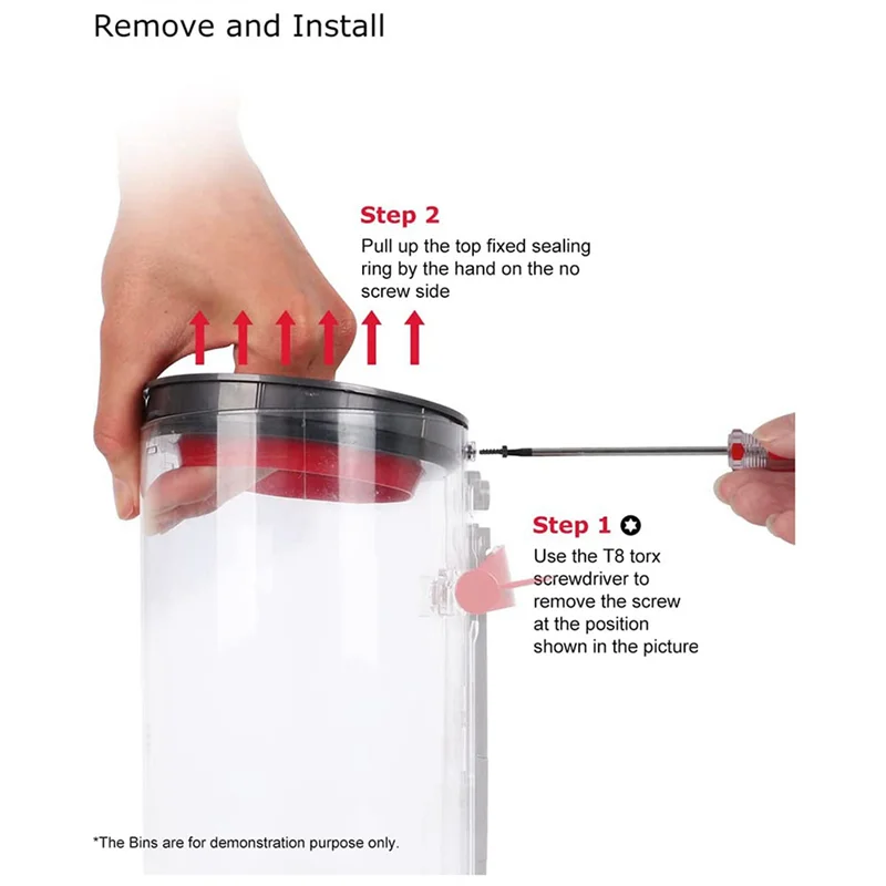 ABUD-2X anéis de vedação de lixo para peças de aspirador de pó Dy-Son V11/Sv14/Sv15, compatíveis com copos de lixeira Dy-Son 970050-01