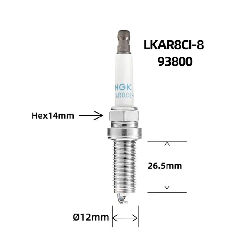 4Pcs NGK Iridium Spark Plug LKAR8CI-8 93800 for RENAULT CLIO MEGANE SCรNIC CAPTUR TWINGO VOLVO S60 S80 V40 V60 V70 XC60 XC40 S90