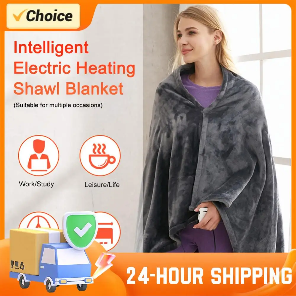 بطانية رمي كهربائية قابلة للغسل USB ساخنة لينة الفانيلا معطف شتوي تسخين سريع شال بطانية تدفئة كهربائية للمشي لمسافات طويلة