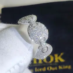 Hiphop Fashion Pig Nose Coffee Bean Cuban Iced Out Men Pinky Ring Gifts Idea For Her/Him