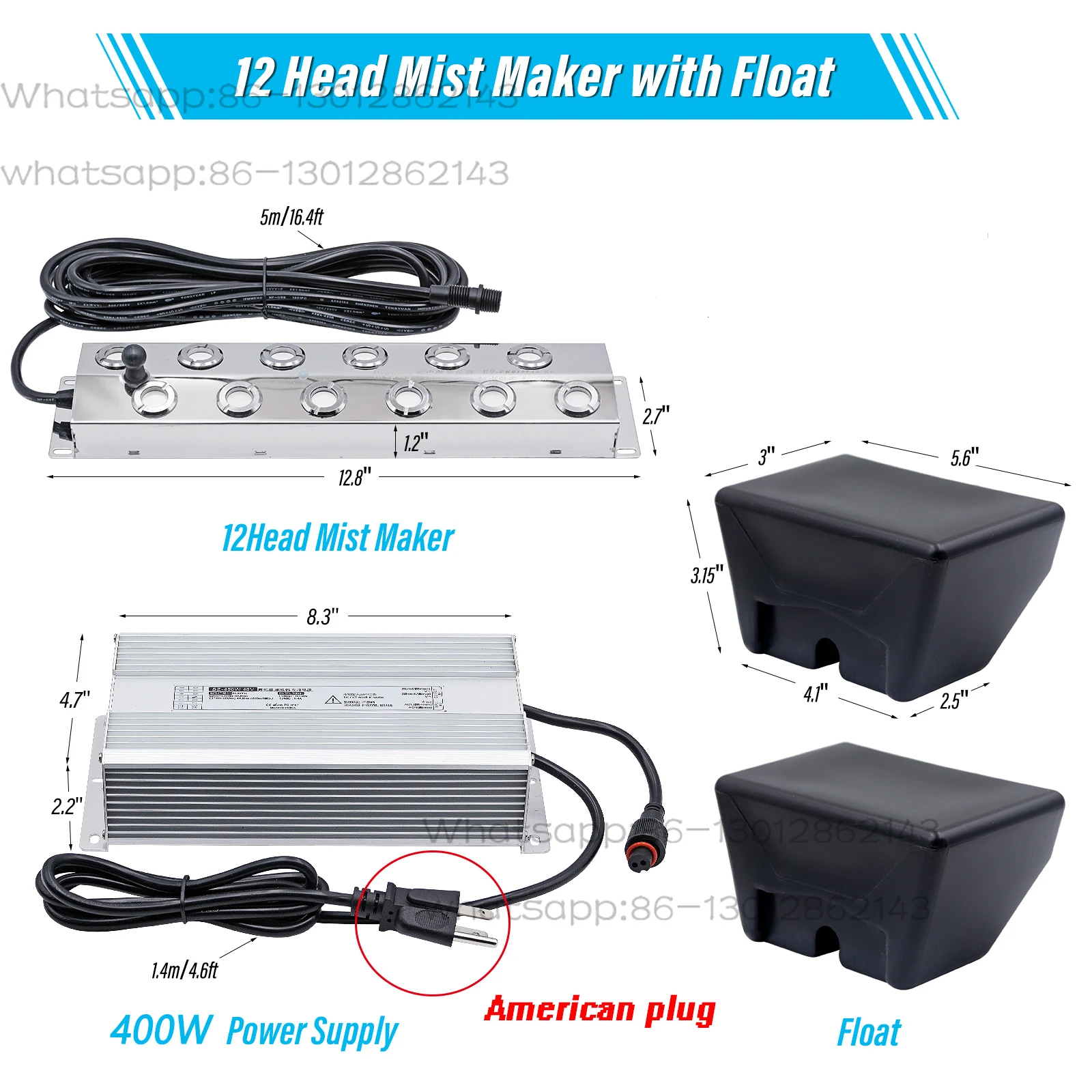 110V/220V 4/6/8/10/12 Ultrasonic Mist Head Manufacturer Stainless Steel Greenhouse Humidifier