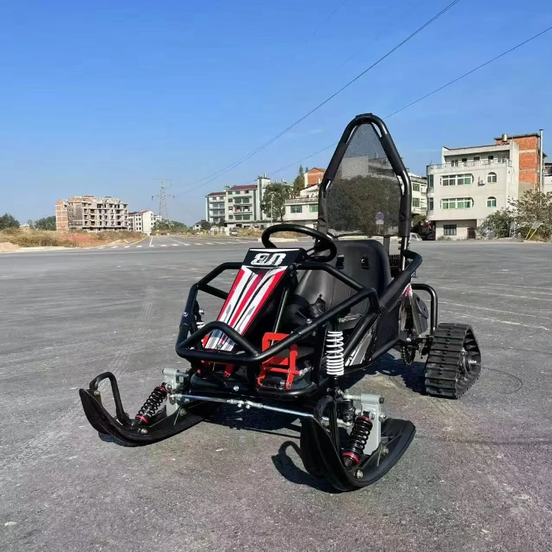 

Snow and ice sleigh with four-wheel track electric single double snowmobile