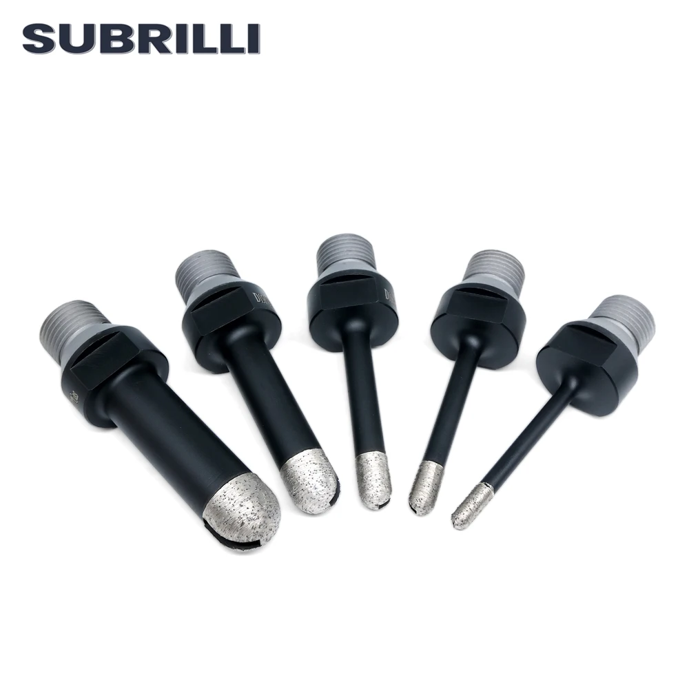 SUBRILLI 6/8/10/12/15/20mm 1/2gas Thread Diamond Finger Bit Milling Cutter Drill Bit For Ceramic Tile Granite Marble 1piece