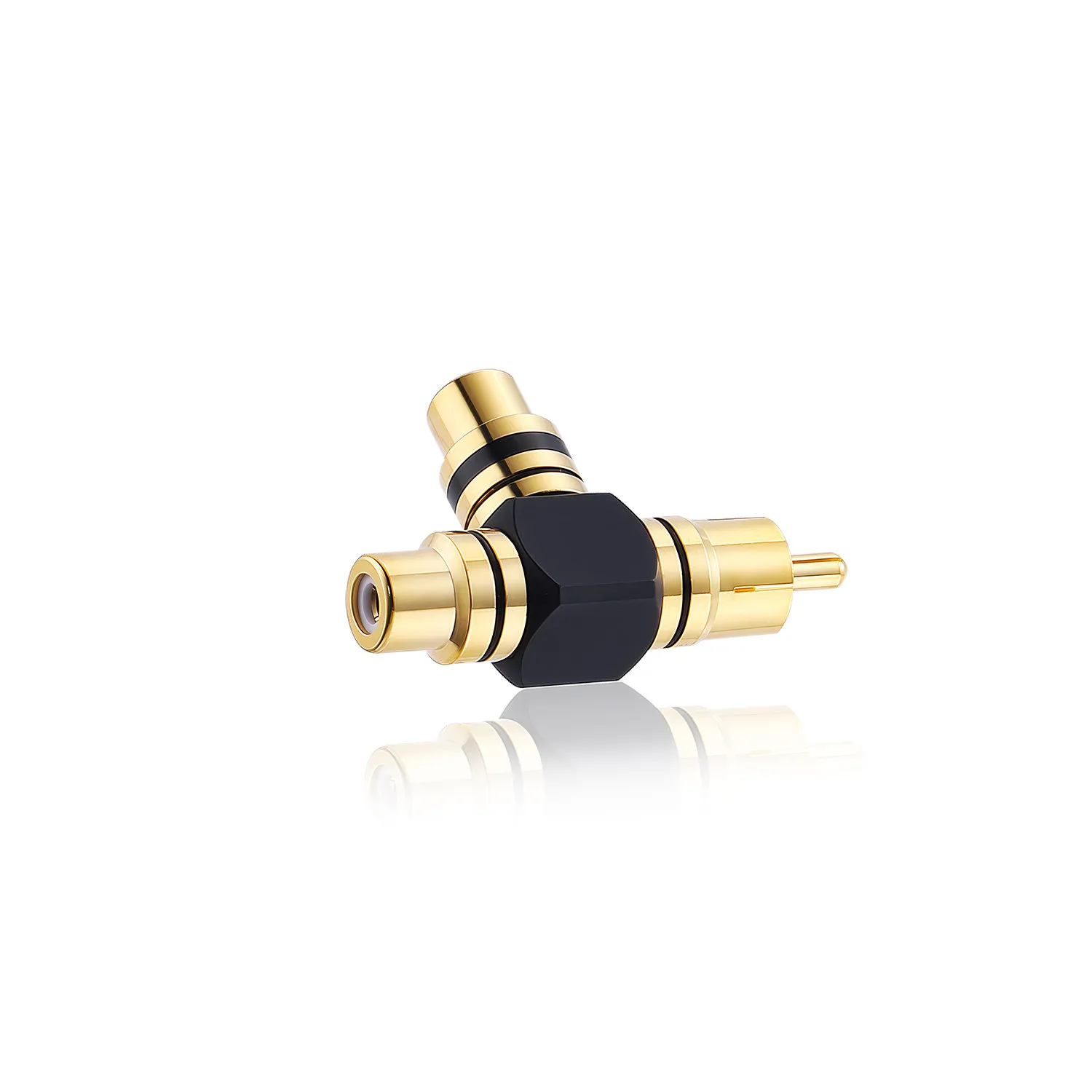 German VIABLUE XS Series RCA Y-Splitter Adapter, Coaxial Three-Way Connector