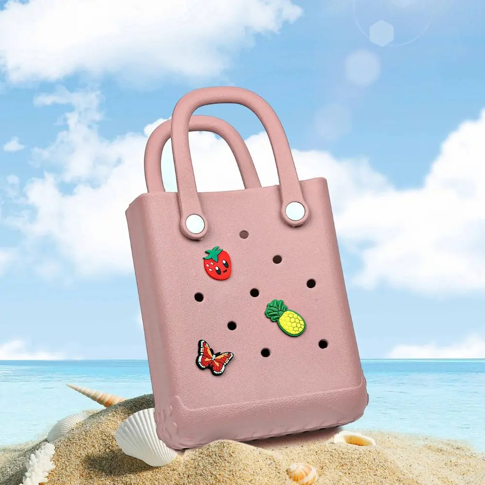 

Summer Beach Bag Waterproof Cartoon Pattern Handbags Mini DIY EVA Handbags With Hole Portable Durable DIY Hole Paste Bag Travel