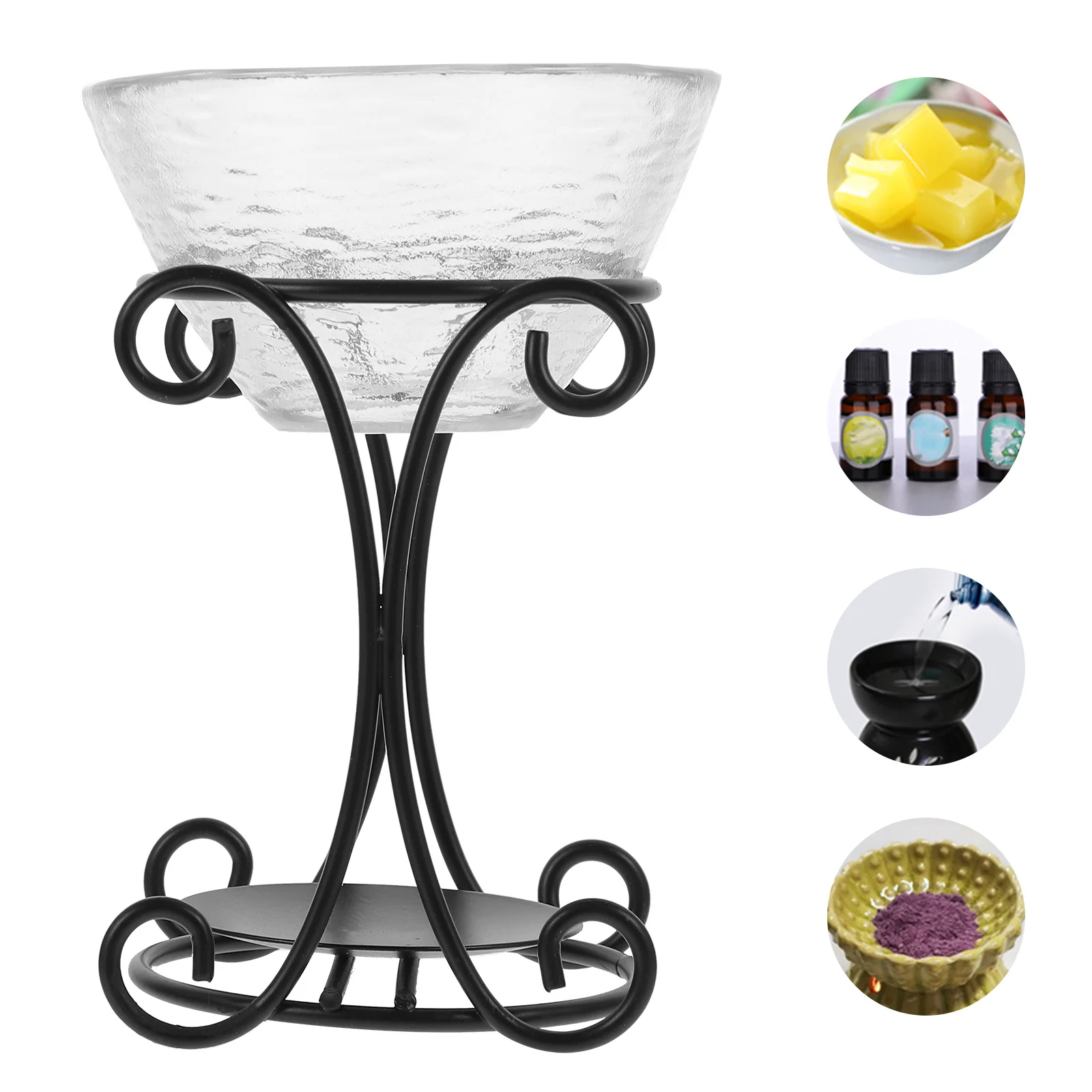 

Essential Burner Iron and Glass Aroma Diffuser Aroma Burner for Relaxation Home Decoration Desk Ornament Oil Warmer