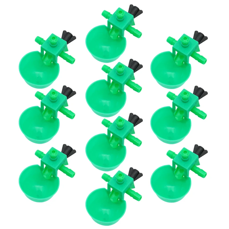 10/20Pcs Quail Drinking Bowl Green Automatic Water Pipe Interface Diameter 9.5Mm for Bird Pigeon Poultry Water Drinking Fountain