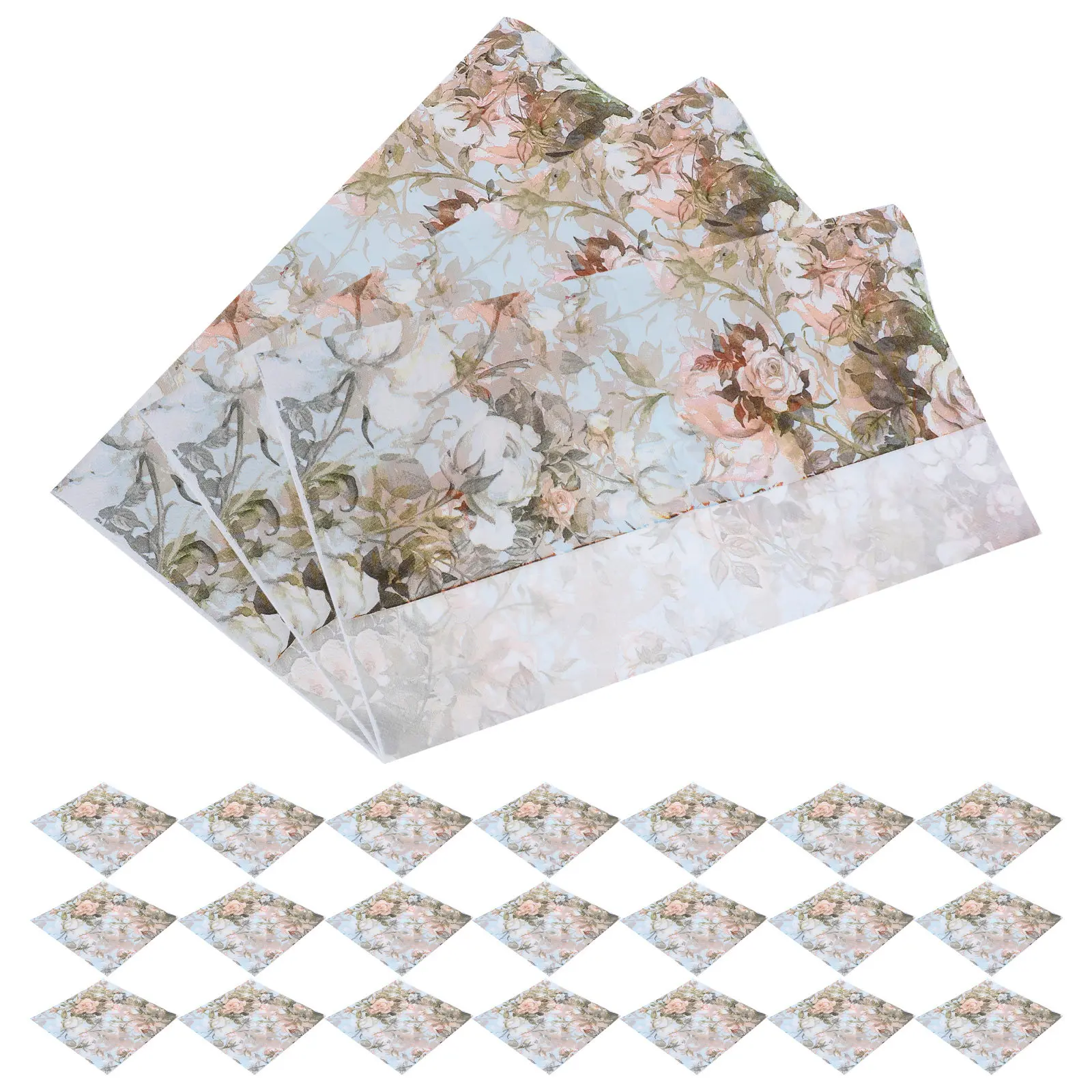 

5 Packs Paper Napkins Decorative Floral Pattern Holiday Party Supplies Durable Absorption Home Use Colorful Design Table Kitchen