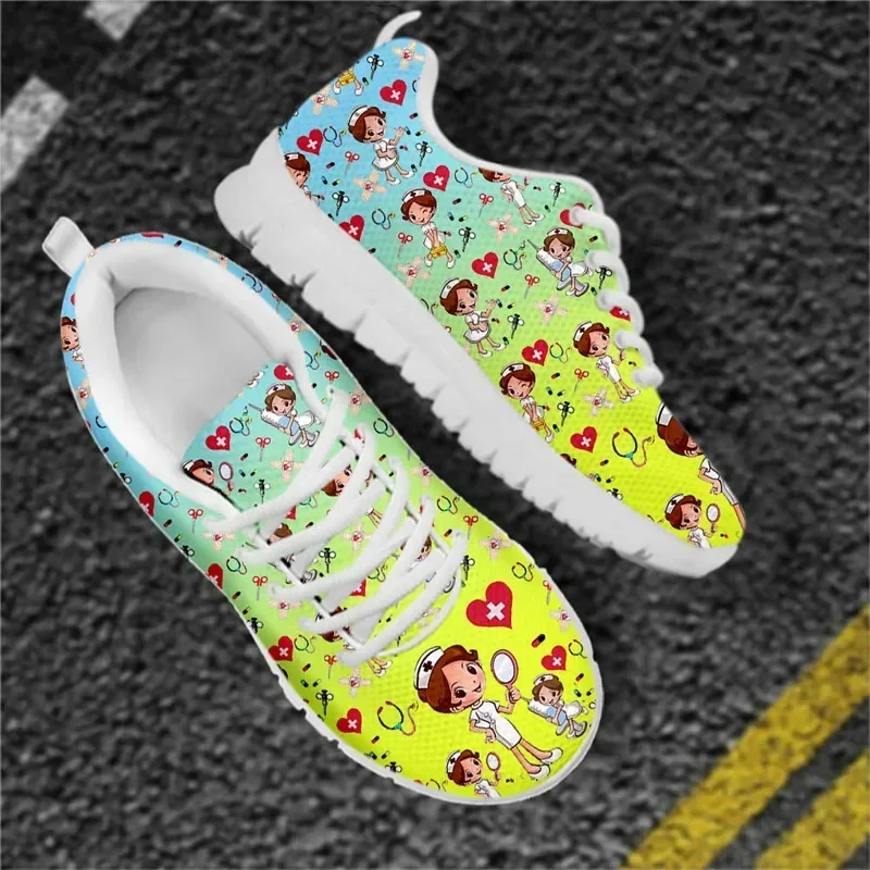 

Women's Plus Size Nurse Shoes Lightweight Non-Slip Flats Cute Nurse Girls Medical Healthcare Design Casual Sneakers