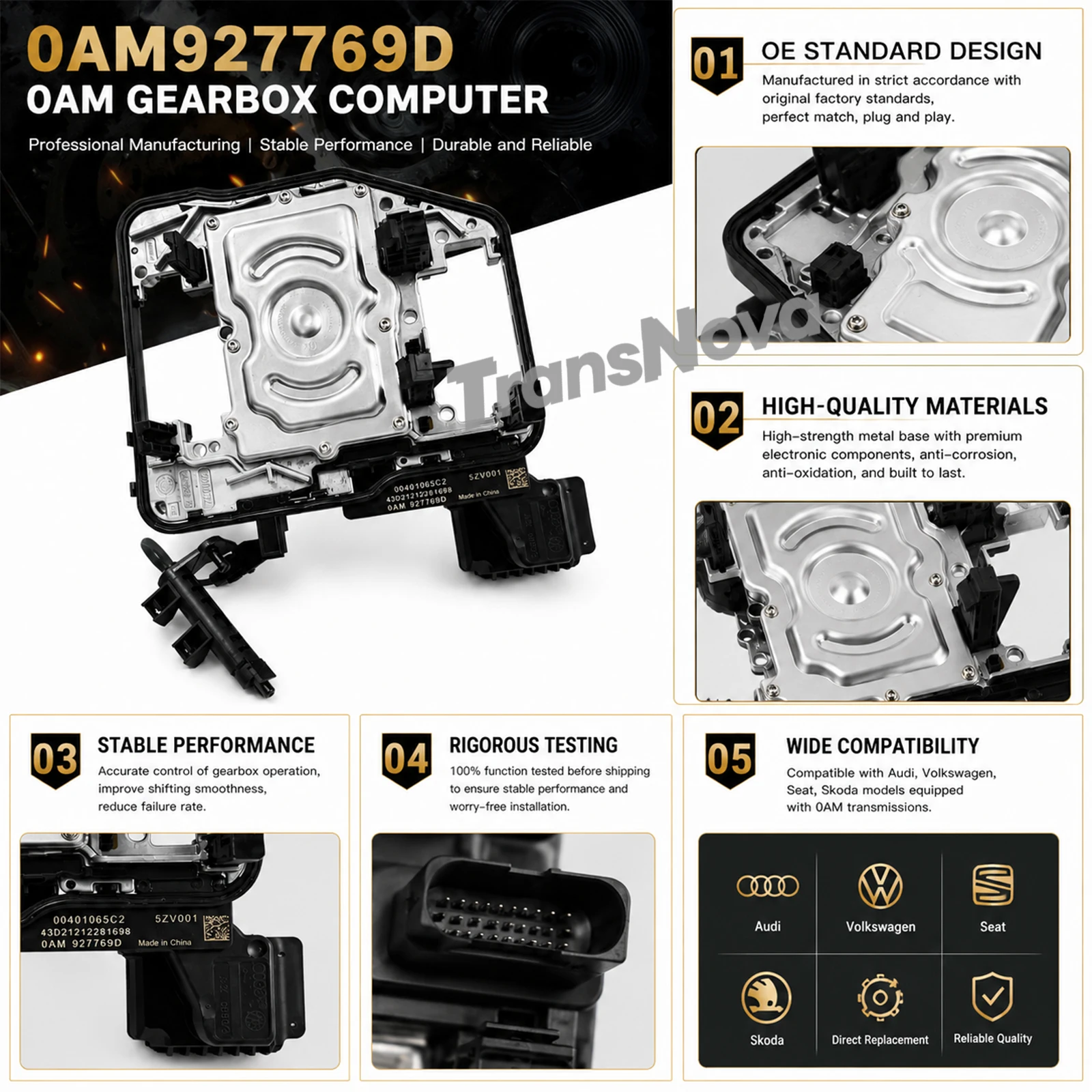 TransNova Romania 0AM DQ200 DSG7 0AM927769D TCU TCM Transmission Control Unit For VW Golf Jeta Polo TT Audi A1 A3 Q3 Skoda Seat