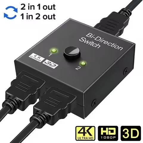 HDMI-compatible Switch Bi-Direction 2.0 Splitter 1x2/2x1 Adapter 2 in 1 Out Converter for 4K Switcher PS4 Pro/4/3 TV Box HD