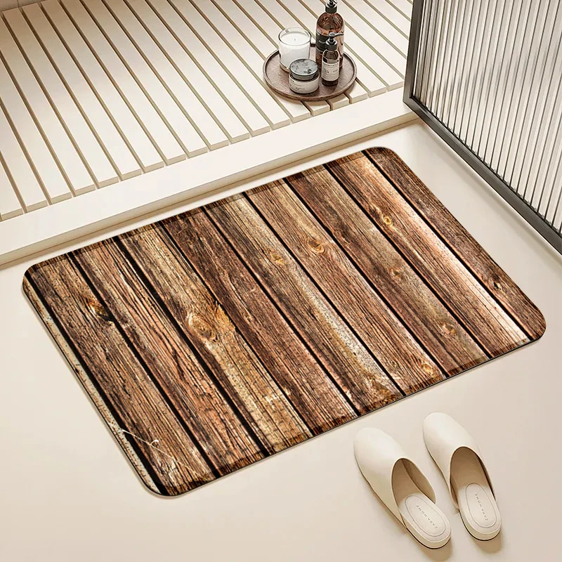 

Rustic Wooden Plank Doormat Non-Slip Entrance Floor Mat Indoor Outdoor Home Decor for Front Door Entryway Durable Carpet Rug