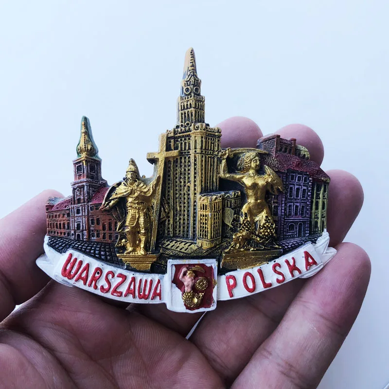 

Fridge Magnet Warsaw Poland Personalized Creative Crafts Cultural Landscape Decoration Message Stickers Tourism Souvenir