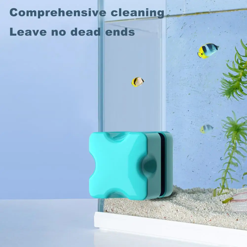 Mini Magnetic Fish Tank Brush Algae Scraper Cleaner Easy Grip Double-Sided Floating Window Cleaning Brush Aquarium Accessories