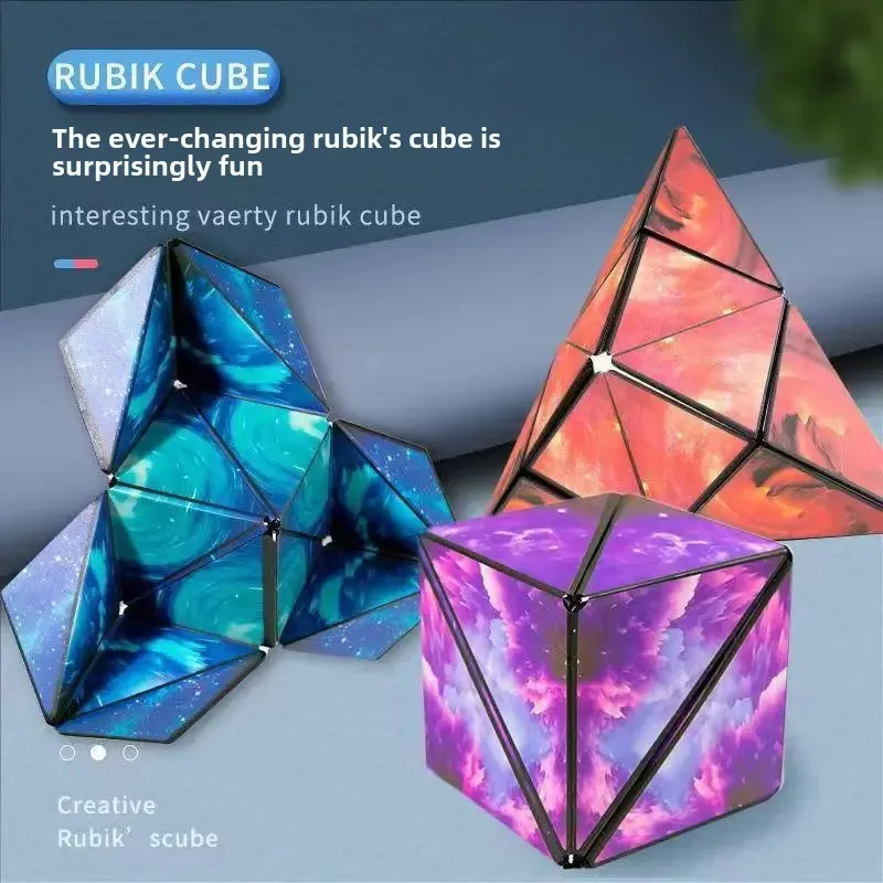 3D Cube Magnetic Variation Toy New Cognitive Logic Geometry Black Technology Children's Plaything Montessori Educational Class