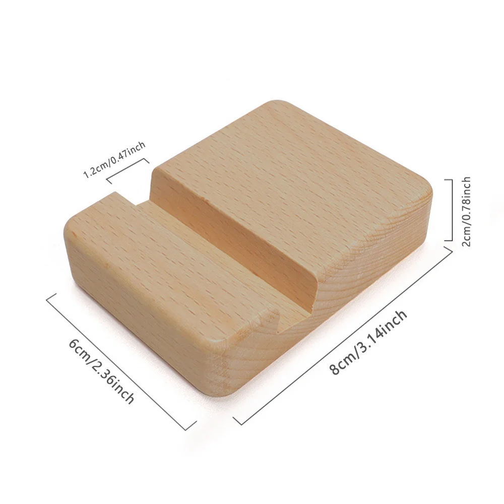 Multifunctional Desktop Mobile Phone Holder Portable Desktop Mobile Phone Stand Universal Wooden Holder Graphic Letter Pattern