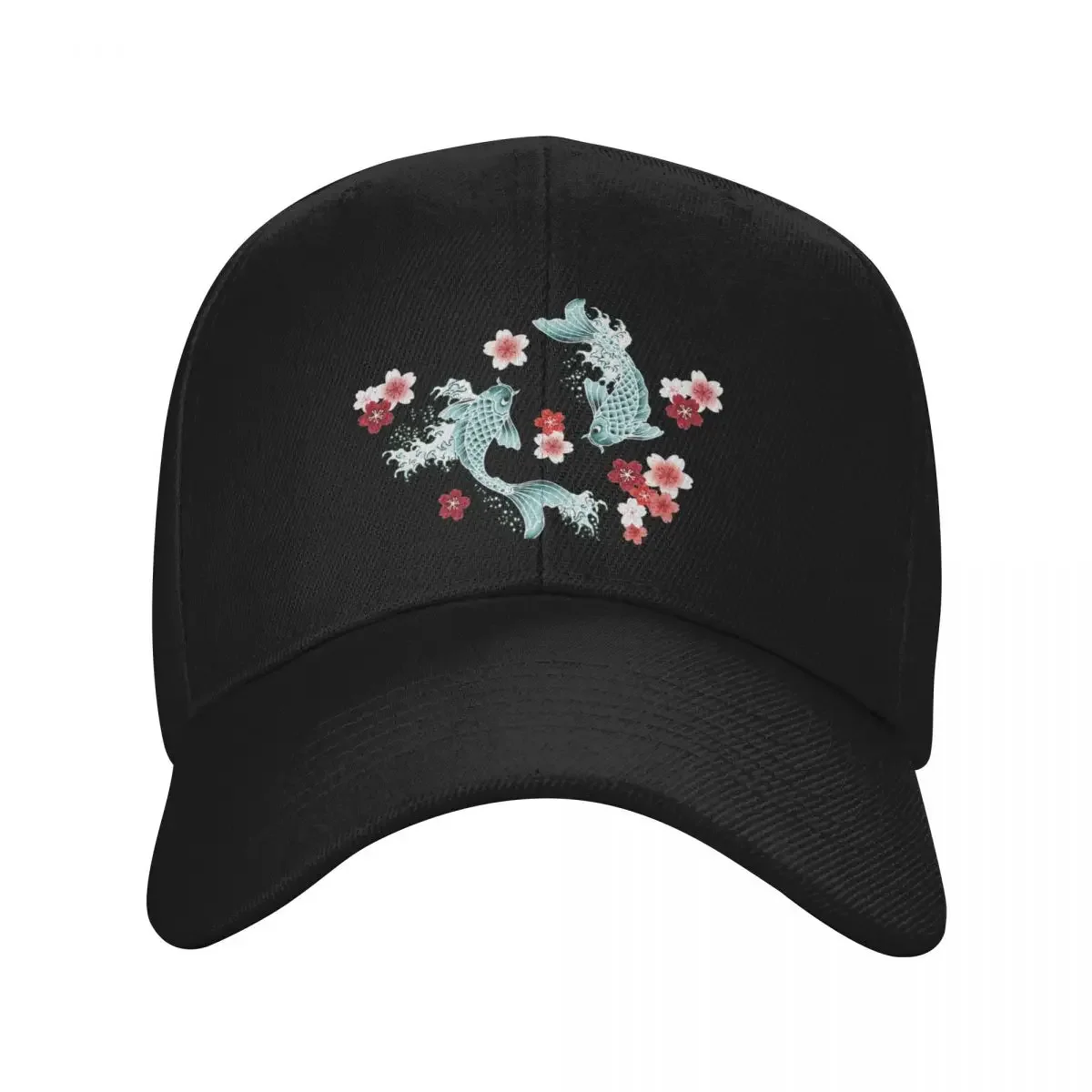 

Koi sakura blossom in turquoise Baseball Cap golf hat genuine Golf Hat Man Sun Hat For Children Luxury Woman Men's